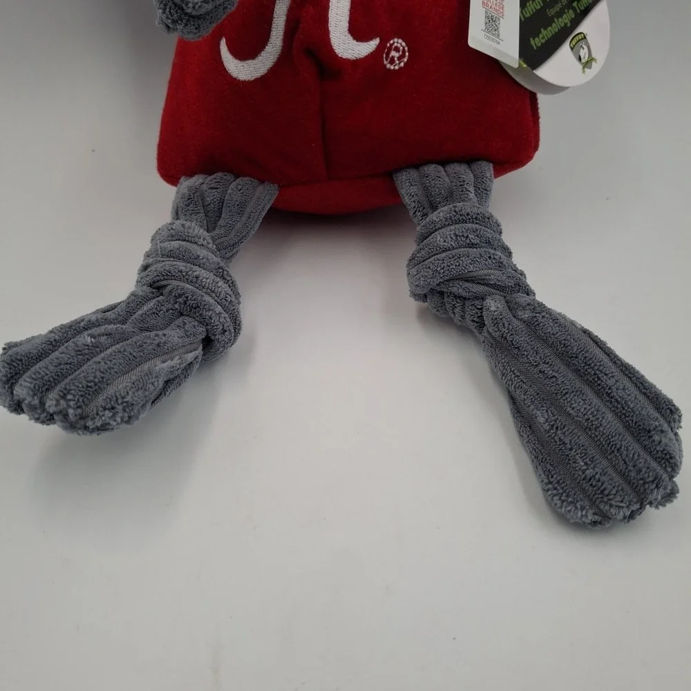 Alabama Crimson Tide HuggleHounds Tuffut Tech Elephant Dog Toy Plush Red Gray NW